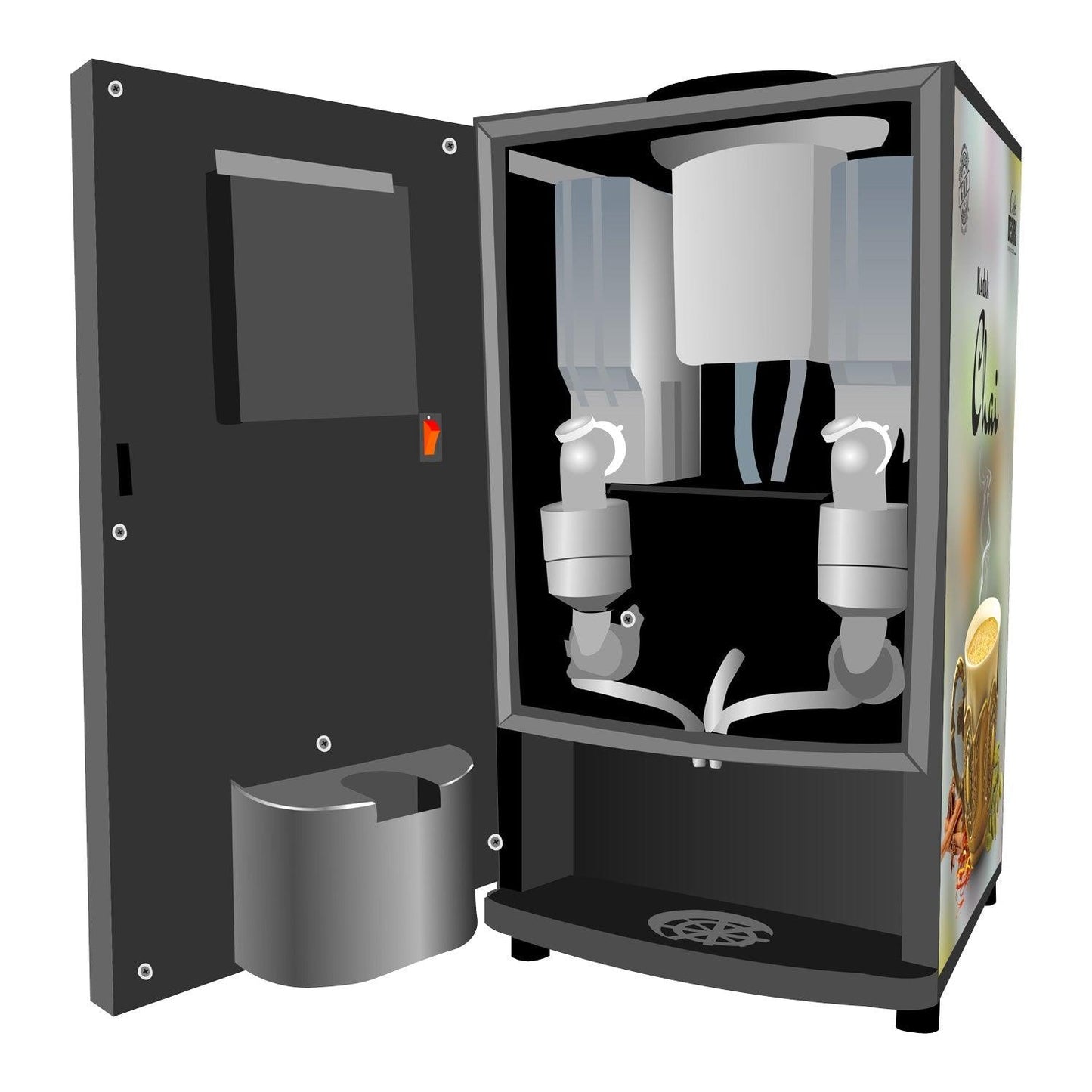 Coffee Machine 2 Lane | Two Beverage Options | Fully Automatic Tea & Coffee Vending Machine | For Offices, Shops and Smart Homes | Make 2 Varieties of Coffee Tea with Premix | No Milk, Tea, Coffee Powder Required - cd-usa.com