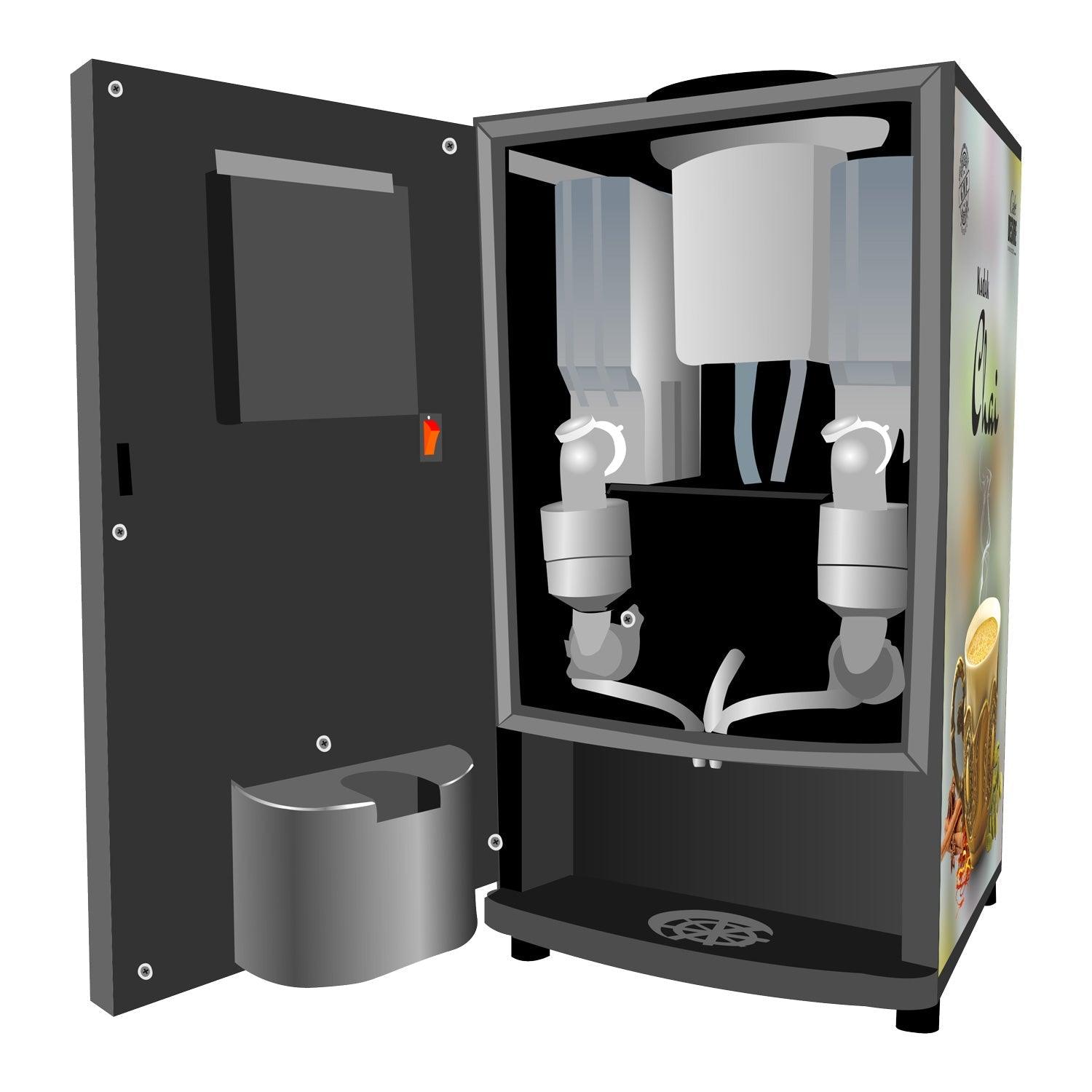 Coffee Machine 2 Lane | Two Beverage Options | Fully Automatic Tea & Coffee Vending Machine | For Offices, Shops and Smart Homes | Make 2 Varieties of Coffee Tea with Premix | No Milk, Tea, Coffee Powder Required - cd-usa.com