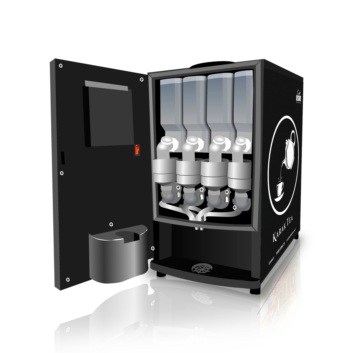 Quadra Option LED Vending Machine - Multi-Water-Inlet